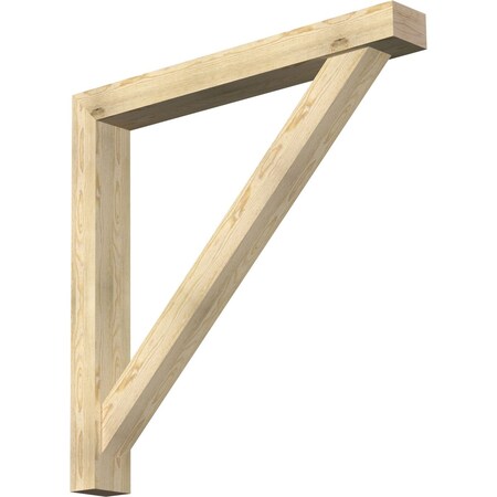 Ekena Millwork Traditional Block Rough Sawn Bracket w/ Offset Brace, Douglas Fir, 6"W x 48"D x 48"H BKT0604X48X48TRA05RDF
